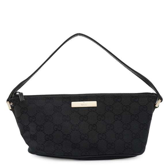 Gucci Black Handbag Bag Accessory GG Canvas Pouch - Picture 1 of 8
